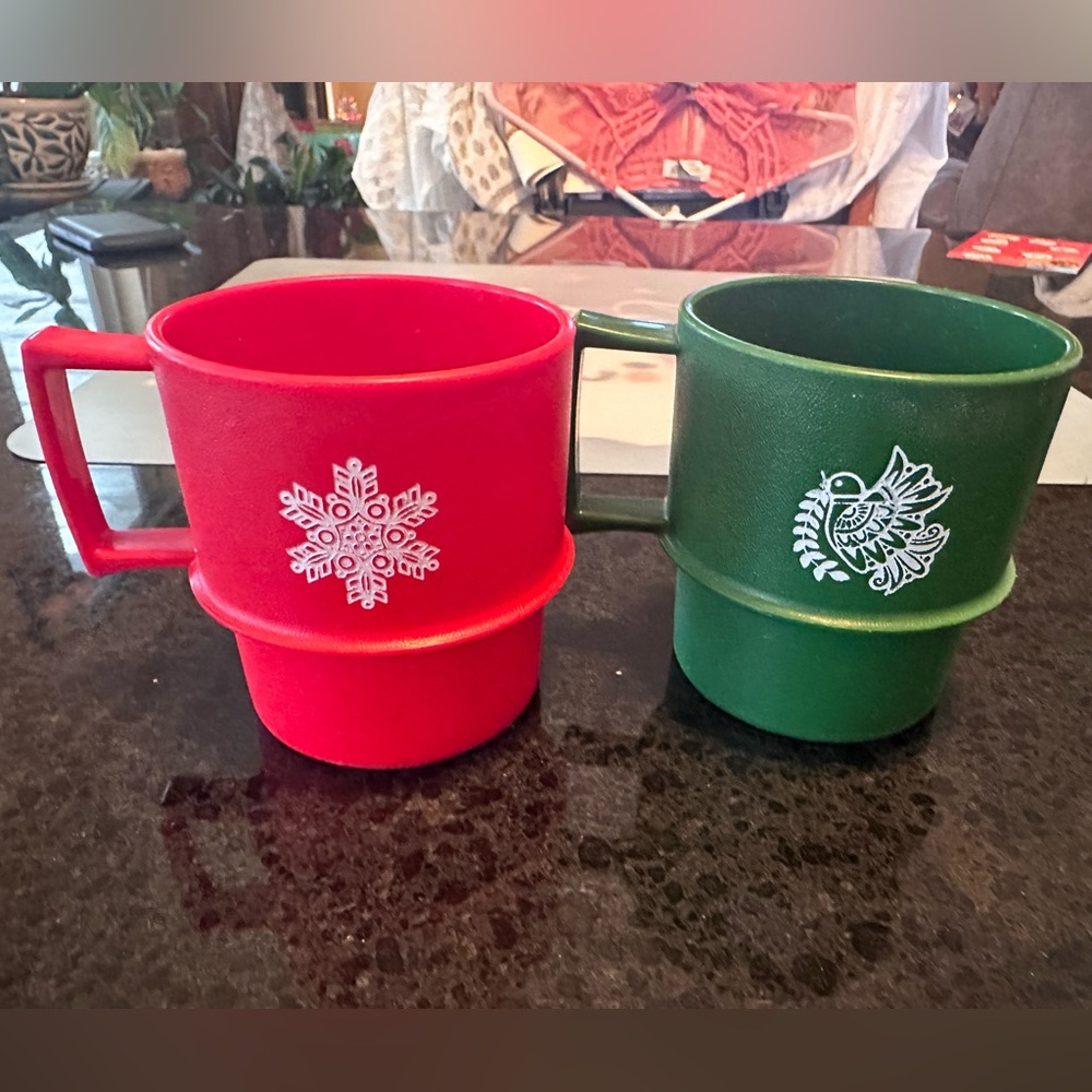 Vintage Tupperware Holiday mugs